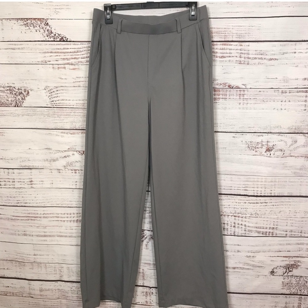 Halara pants wide leg size large comfort/ stretch gray pull on pants